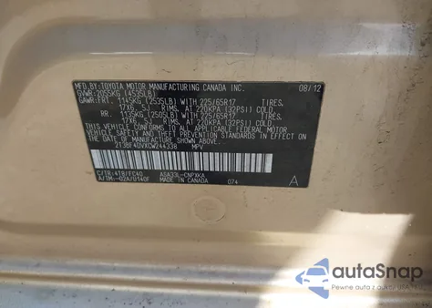 2012 Toyota Rav4 from USA, damaged, VIN 2T3BF4DVXCW244338